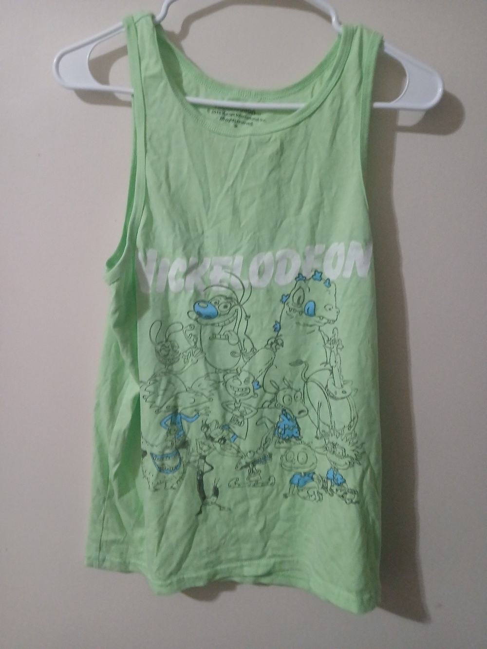 Nickelodeon Lime Green   Tank with Character Print men Sm